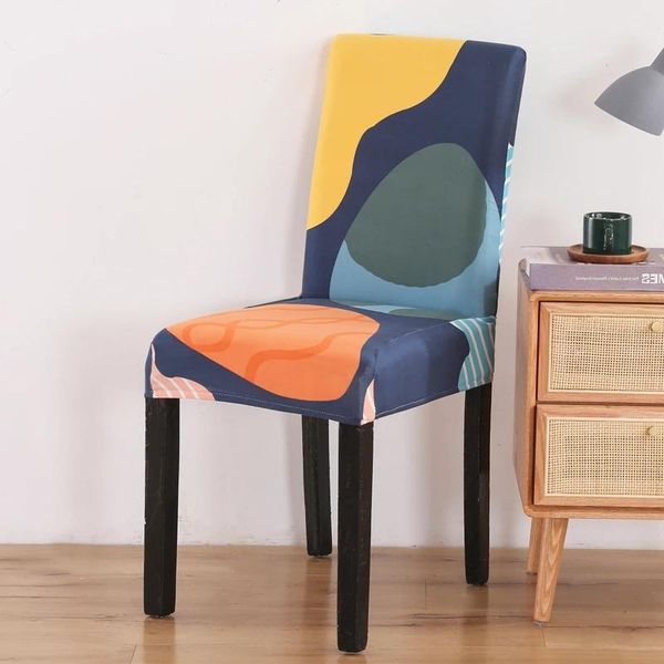 

chair covers 1/2/4/6pcs geometric print dining cover spandex wedding slipcovers dust-proof seat protector for party banquet home