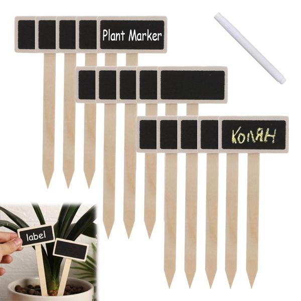 

other garden supplies 5/15pcs plant markers label wooden chalkboard flowers plants tags house decorations with erasable blackboard pen