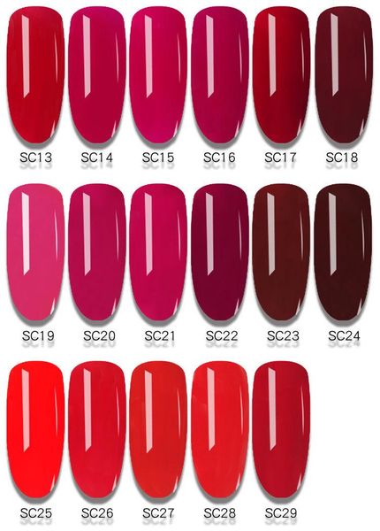 

nail gel classic polish 300 colors 8ml varnish shimmer white pure color semi permanent uv led art base coat, Red;pink