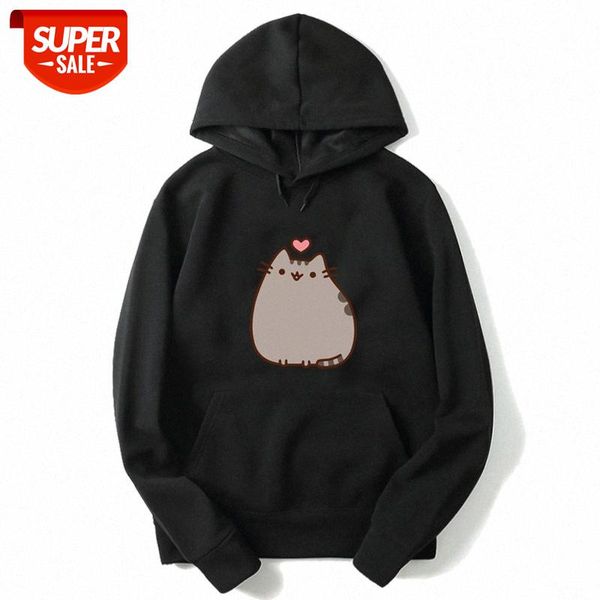 

foreign trade selling pattern cat printing sweater fleece hoodie clothing casual wear sportswear #ab4a, Black