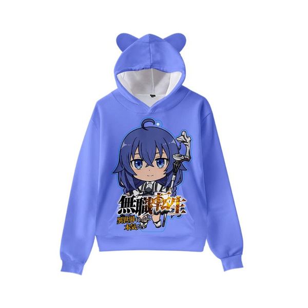 

women's hoodies & sweatshirts mushoku tensei sylphiette printing kids cat long sleeve pullover crop korean loose ins tide kpop sweatsh, Black