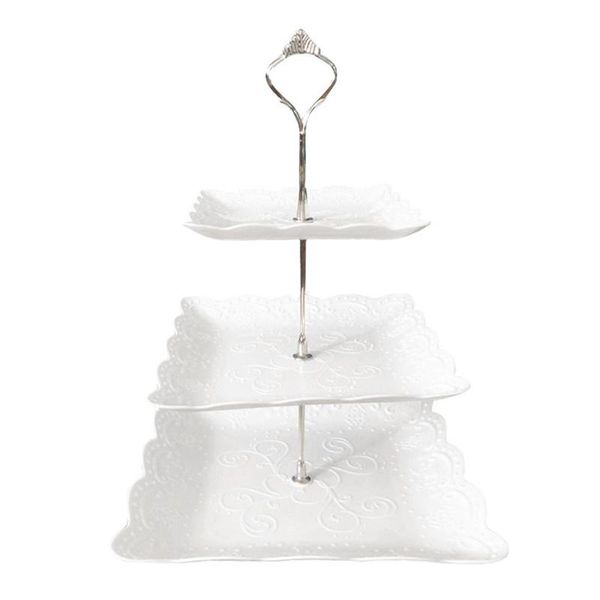 

kitchen storage & organization 3 tier square round party wedding fruit plate gift festival birthday bar dining room cake stand