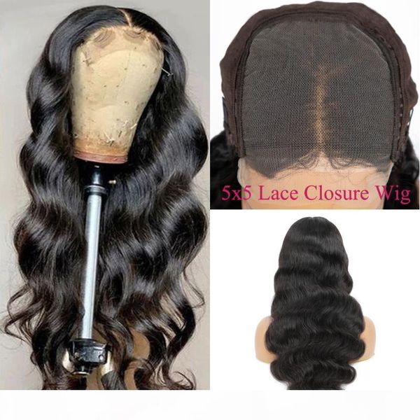 

amanda brazilian body wave closure wig 5x5 lace closure wig 150 density remy 13x6 lace front human hair wigs for women, Black;brown