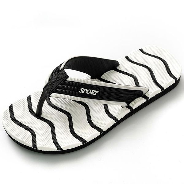 

slippers beach flip flops summer mens massage big size tong chancletas hombre breathable soft shoes fashion 2021, Black