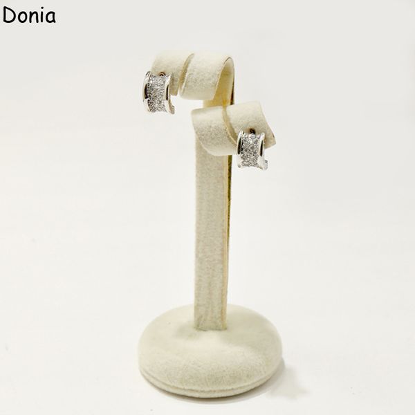 

donia jewelry luxury stud european and american fashion starry copper micro-set zircon three-color creative designer earrings gift box, Golden;silver