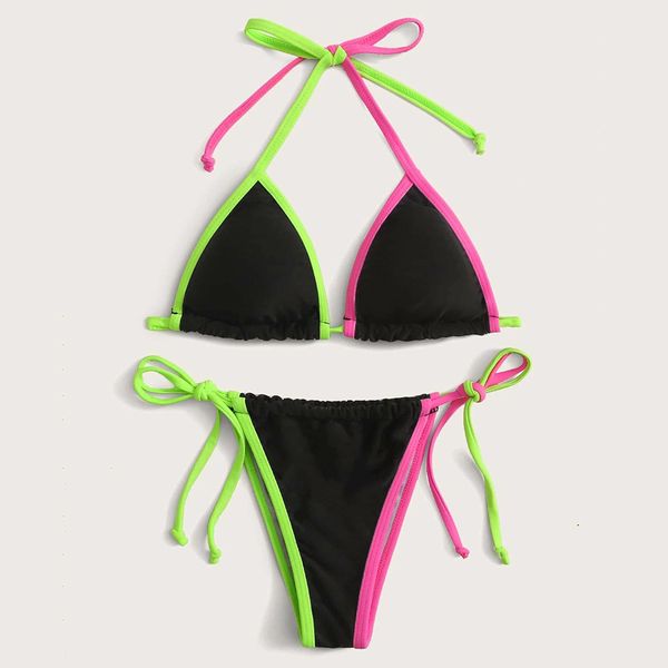 

2021 new bikini swimwear women two pieces swimsuit female brazilian bathing suits summer beach wear swimming suit biquini, Black
