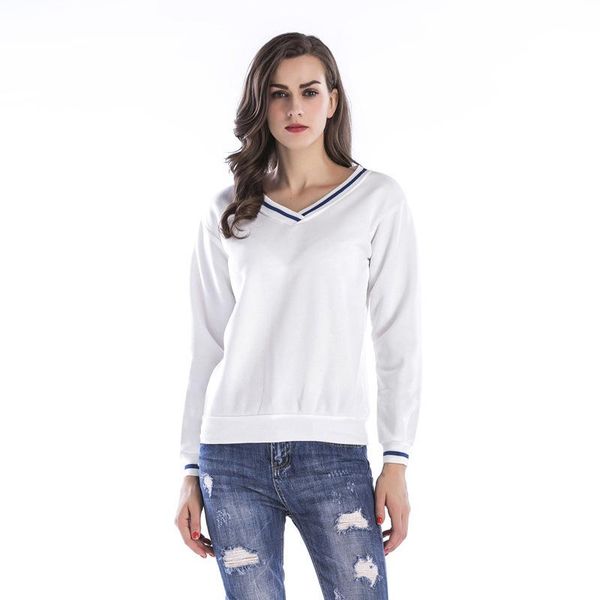 

women's hoodies & sweatshirts sarsallya woman autumn and winter pattern personality heart-shaped v lead long sleeve solid color, Black