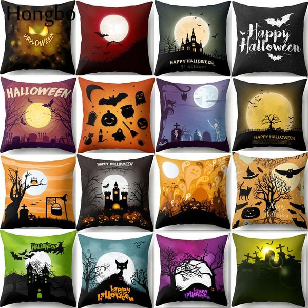 

cushion/decorative pillow hongbo happy halloween 45cm*45cm cases peach skin pumpkin sofa cushion cover home decor