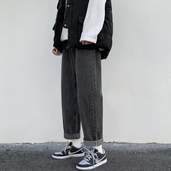 

men's jeans spring and autumn men fashion retro straight denim pants korean trend loose student wide leg pour hommes, Blue