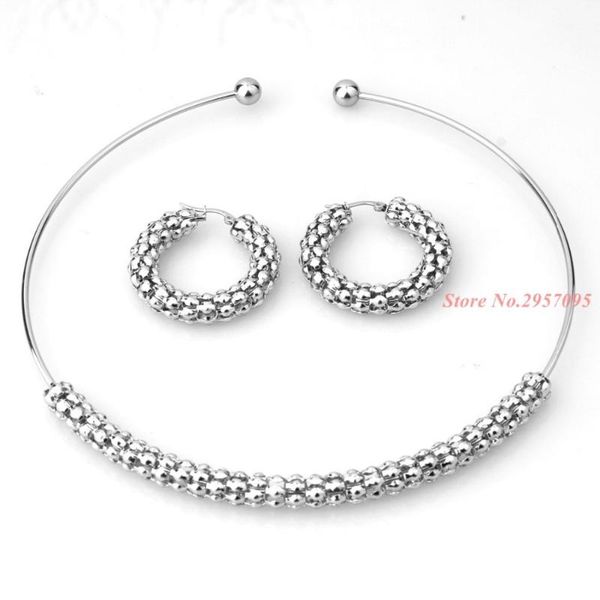 

earrings & necklace design gold color set for women stainless steel jewelry silver chain bracelet wholesale