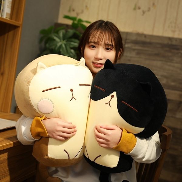 

japanese animation cartoon round roll beat toast pillow plush toy cat ball doll