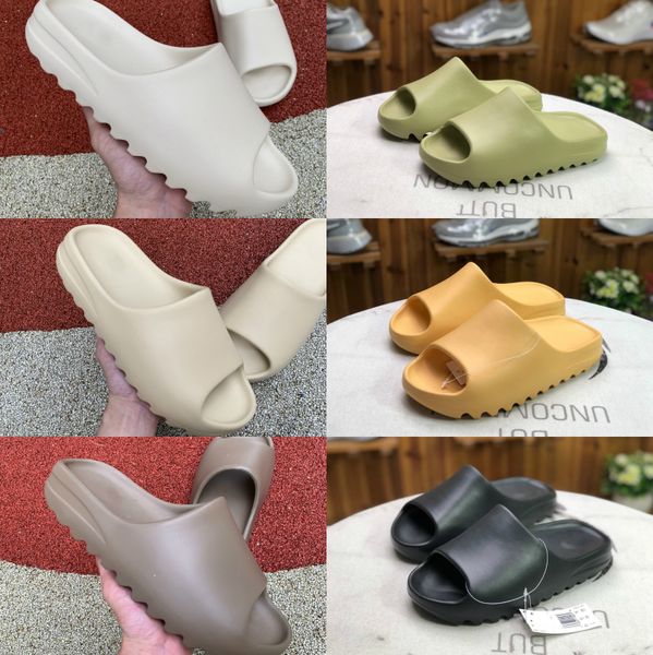 

new kanye west slipper men women slide bone earth brown desert sand slide resin fashion shoes sandals foam runner designer trainers shoes