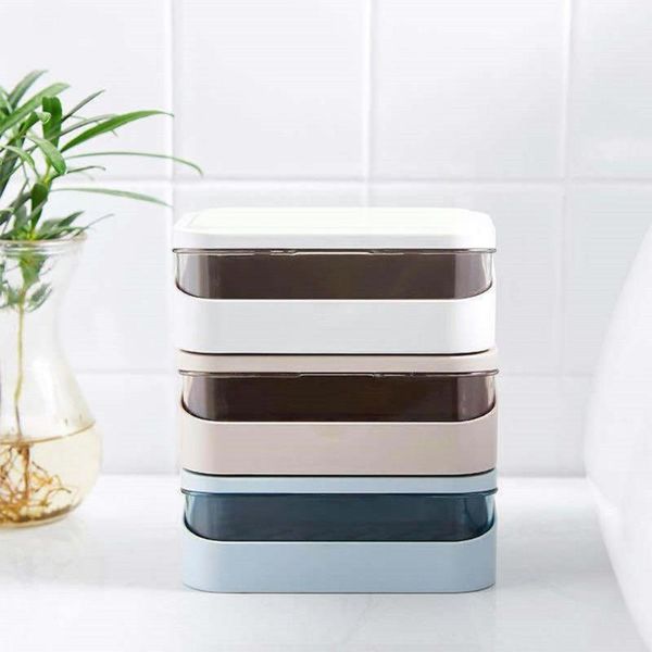 

soap dishes 1pcs clamshell dish bathroom toilet drain box band storage sample rack household brush rubber cosmetic portable g3a5