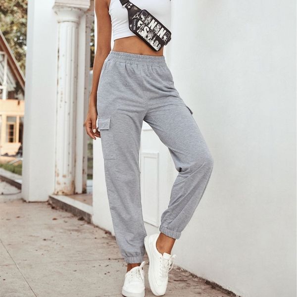 

2021 new casual of loose women women's sweatpants yoga pants on the mrs elastic waist temperament csqy, Black;white