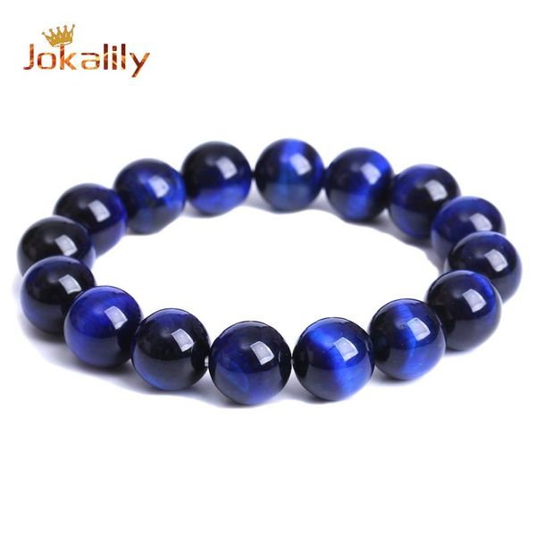 Frisado, fios Natural azul lapis tigre olho pedra contas pulseiras yoga para jóias fazendo homens mulheres elástico corda bordado