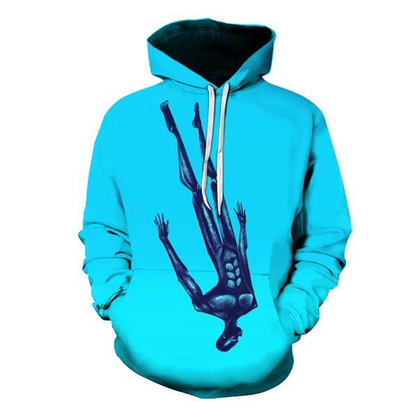 

Fantastic alien pattern men is a 3D printed hoodie visual impact party top punk goth round neck high quality sweater hoodie, Black