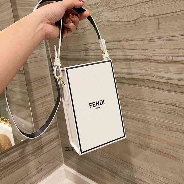 

fd women's bag 2021 new vertical box one shoulder messenger bag letter printed smallzly