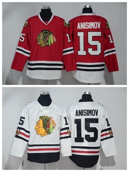 

chicago blackhawks 15artem anisimov jersey 2017winter classic ice hockey jerseys uniforms team color white red all stitching men, Black;red