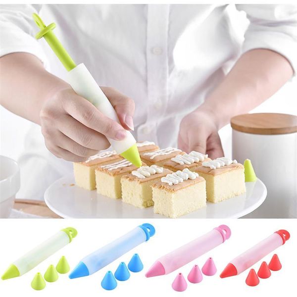 2021 silikon Lebensmittel Schreiben Stift Schokolade Dekorieren Werkzeuge Kuchen Form Creme Tasse Cookie Icing Piping Gebäck Düsen Küche Zubehör