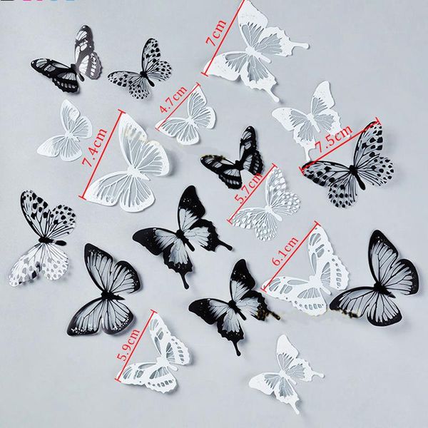 

wall stickers 36 pcs 3d crystal butterfly creative butterflies with diamond home decor kids room art decals