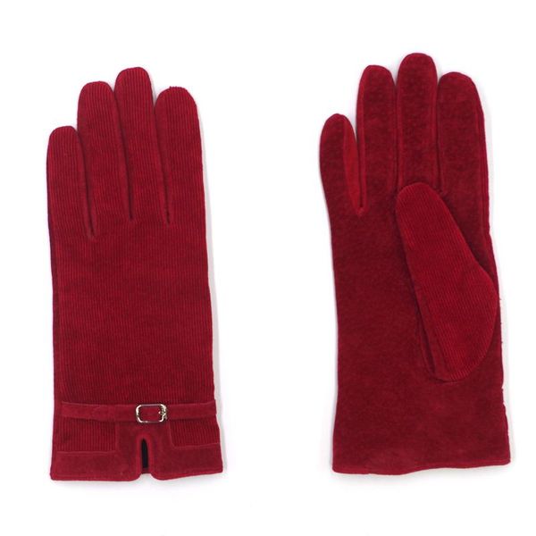 

fingerless gloves harssidanzar 2021 womens corduroy suede in red, Blue;gray