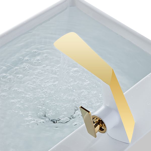 

bathroom sink faucets hipping fashionable tap white+gold mixer single handle hole surface mounted faucet z3ob