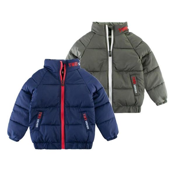 

coat kids boys jacket 2021 spring keep warm baby outerwear solid cotton zipper coats children for 4-9 y boy, Blue;gray