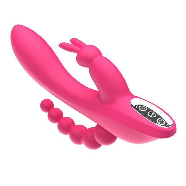 3-in-1 G-Punkt-Kaninchen-Analdildo-Vibrator, Sexspielzeug für Erwachsene mit 10 Vibrationsmodi für Frauen, wiederaufladbar, Klitoris-Vagina-Stimulation