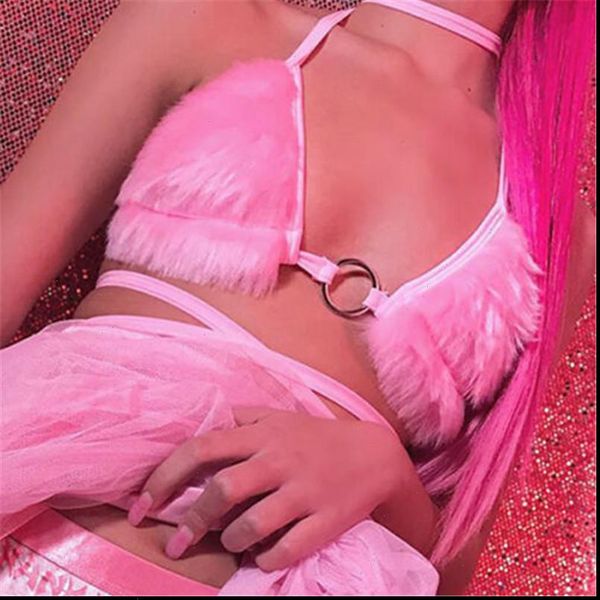 

women halter neck o ring stitching short crop backless fleece choker bandage sleeveless vest tank summer cami, White