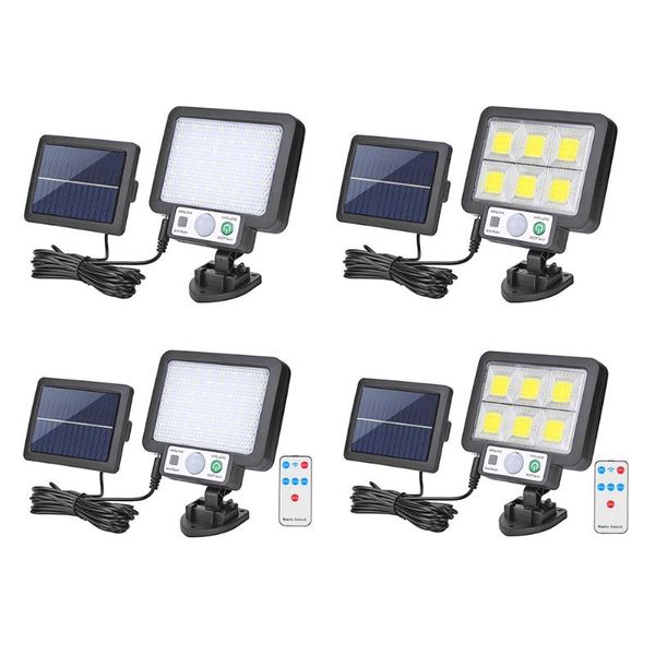 

solar lamps porch light with remote control human body infrared lamp powered wall column yard outdoor for decoration