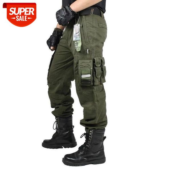

mens cargo pants new casual combat army military tactical style pocket trousers autumn male outdoor climbing overalls straight #pt7p, Black