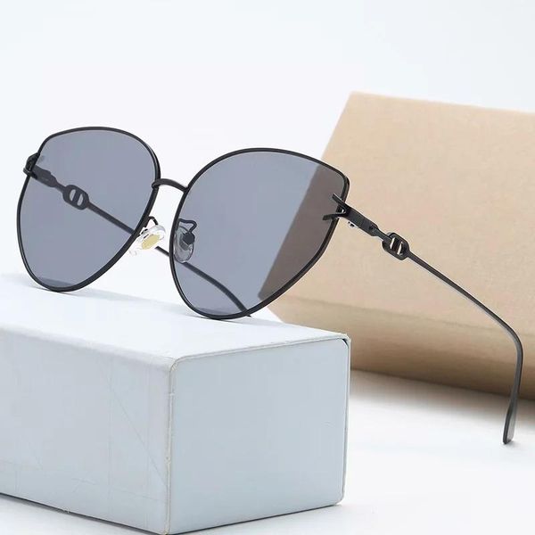 

sunglasses 2021 cat eye ladies fashion gradient color lens stainless steel driving retro eyewear occhiali da sole, White;black