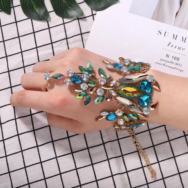 

charm bracelets girlgo bohemian seaside holiday crystal colorful anklets for women luxury shiny bangle party jewelry wholesale, Golden;silver