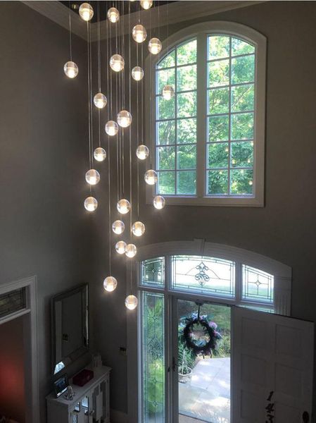 

modern crystal ball chandelier staircase 26 light for villa foyer chandeliers