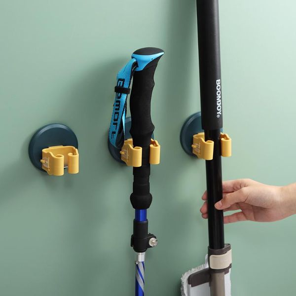 

hooks & rails 1/3 pcs strong holder bathroom organizer broom mop wall mounted adhesive multi-purpose hook doors kitchen hanger tool