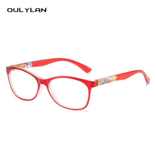 

oulylan anti blue light women reading glasses vintage full frame hyperopia eyeglasses men farsighted eyewear flower printed sunglasses, White;black