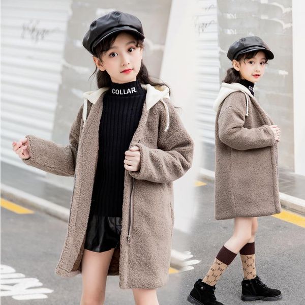 

coat 2021 autumn children kids jackets girls hoodies polar fleece sweatshirts thick warm soft for 6 8 10 12, Blue;gray