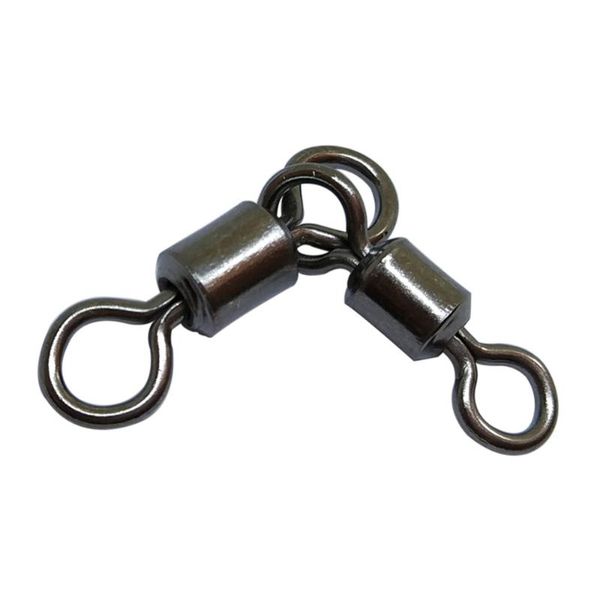 

infof 500/1000pcs fishing swivels three-way barrel swivel #10-#4/0 carp fishing connector rolling triangle joint rolling swivel