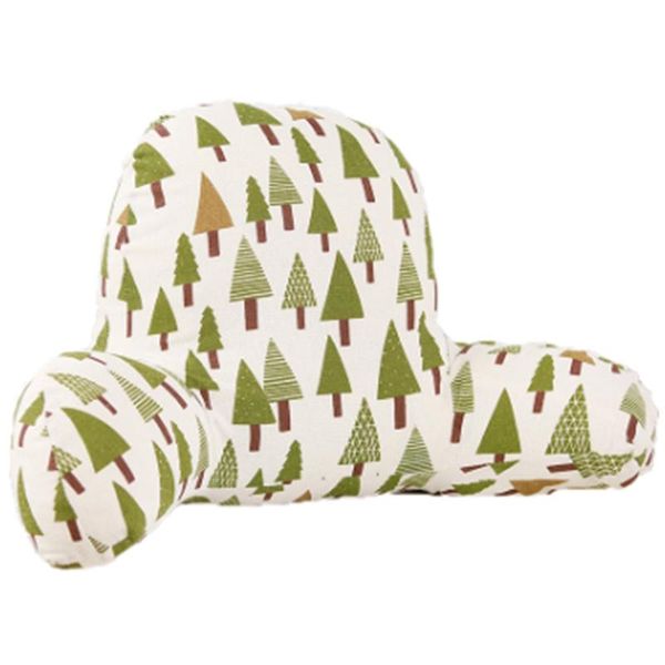

home backrest cushion decor cotton linen arm back support sofa cushion with washable leaves plaid printed pillow