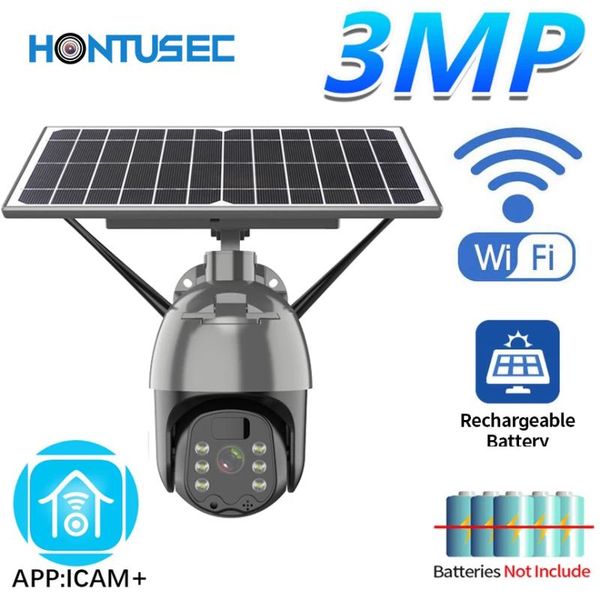 

hontusec solar 4g camera chargeable battery wiifi ptz ip camera hd 3mp outdoor night vision two way audio pir human detection