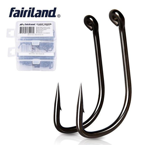 

fishing hooks 100pcs/lot barbed tfsh-b fishhooks 2# 4# 6# 8# 10# black coated high carbon steel carp hook 50 pcs