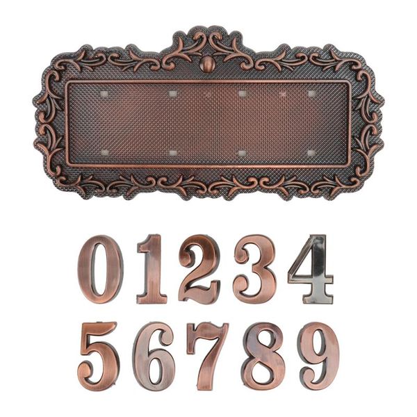 

wallpapers 1 set of european embossment style doorplate 3d number plate sign (bronze)