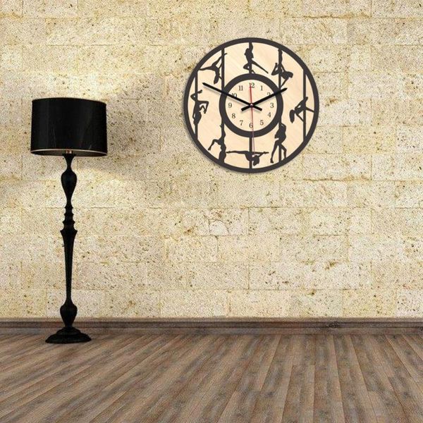 

wall clocks printed wooden clock round simplicity hanging for home living room dining hall bar decoration