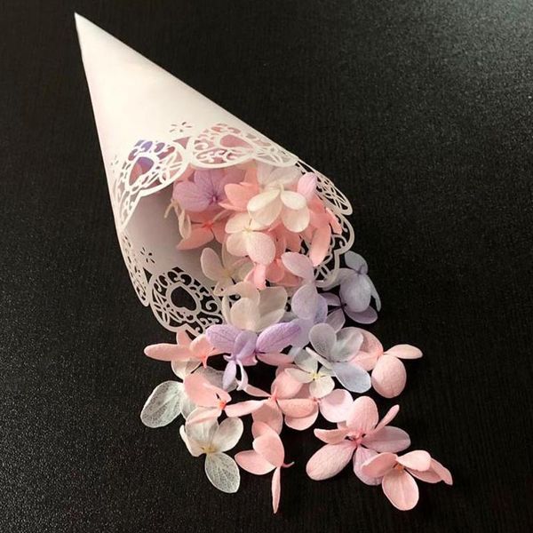 

gift wrap 50pcs love heart lace candy wedding party confetti cones paper cone decor