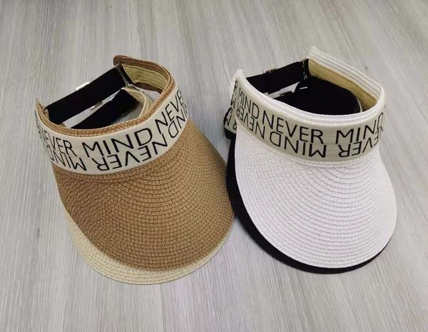 

leisure letter grass woven empty foldable seaside vacation sunscreen beach hat stall mouth duck tongue hat, Yellow