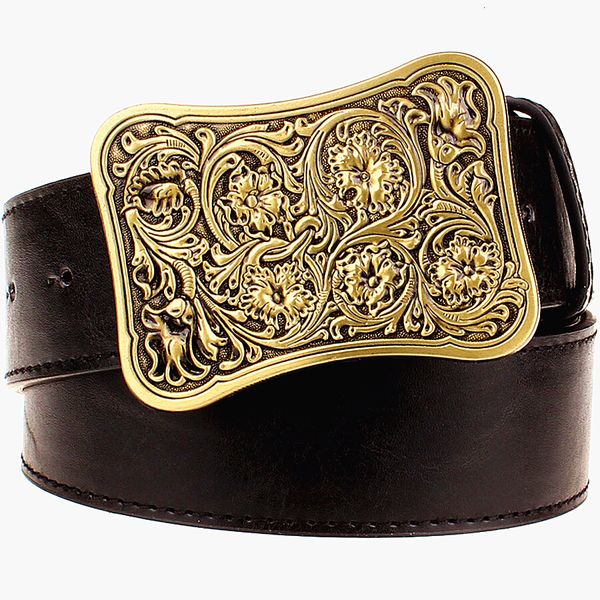 

2021 new fashion men metal buckle arabesque pattern bold hip hop street dance exaggerated belt hipper waistband pc99, Black;brown