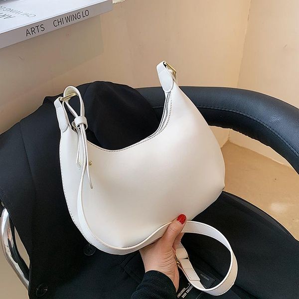 

totes high capacity solid pu leather crescent underarm shoulder purse crossbody bags luxury designer handbag sac femme bolso mujer