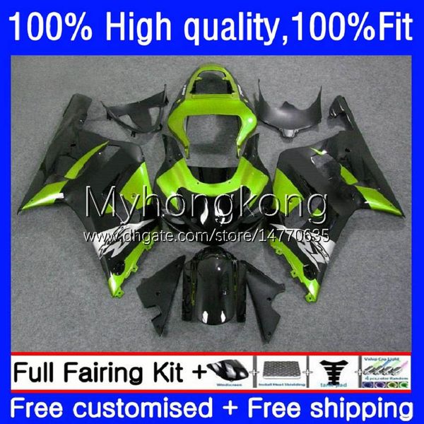 Molde de Injeção de OEM para Suzuki GSXR 600CC 600 750 CC K1 600cc 2001 2002 2003 2003 Body 19NO.77 GSXR-600 GSXR-750 Green Black GSXR600 01-03 GSX-R750 GSXR750 01 02 03 Kit de justo