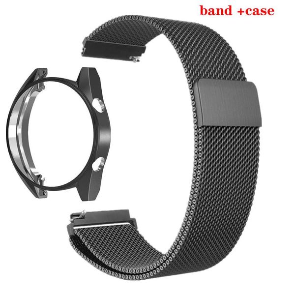 

watch bands for samsung galaxy active 2 44mm band with tpu case protector film stainless steel mesh magnetic bracelet 40mm, Black;brown