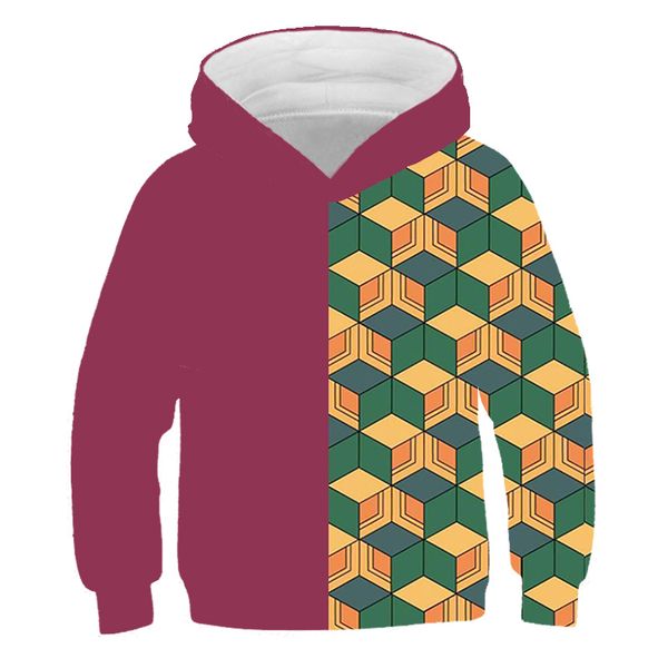 

novelty square pattern childrens clothing 3d printing autumn hoodie kids holiday party sports casual harajuku clothing, Black